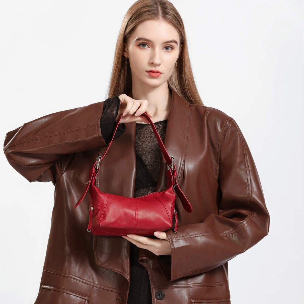 Y2K Style Shoulder Bag For Women Trendy Motorcycle Handbag Minimalist Shoulder Purse For Girls Street Wear