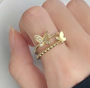 Butterfly Element Ladies Ring Hollowed Out Super Fairy Cold Tie