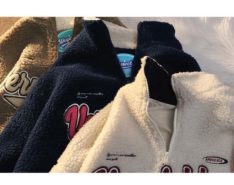 Retro Embroidered Half Zip Cashmere Hoodie - Vintage Lapel Collar Pullover