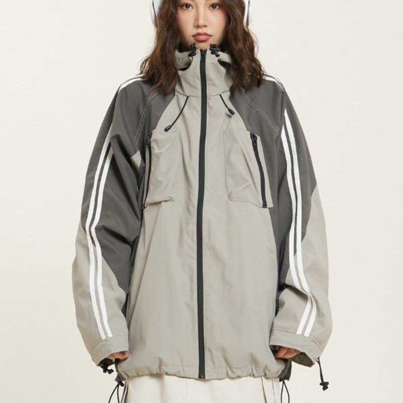 Waterproof Jacket with Stitching Detail