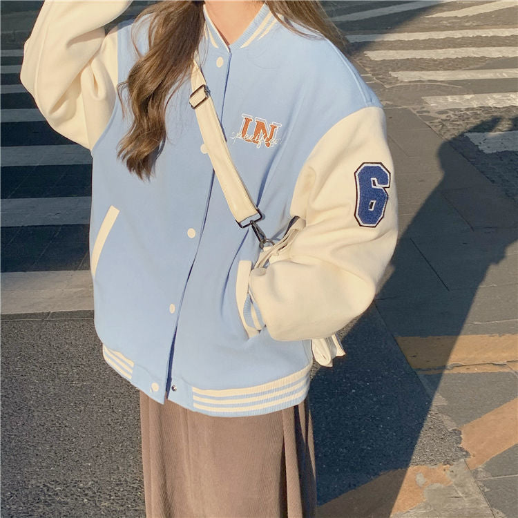 Baseball Style Quilted Thermal Coat - Thickened Winter Jacket