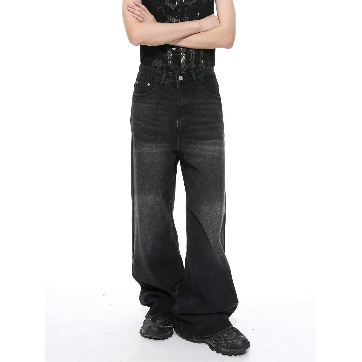 Men's Vintage Wide Leg Mopping Jeans Tide