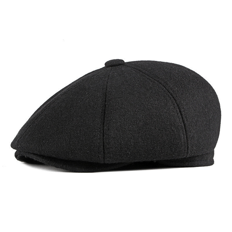 Wool Felt Beret with Warm Ear Protection - Dome Hat