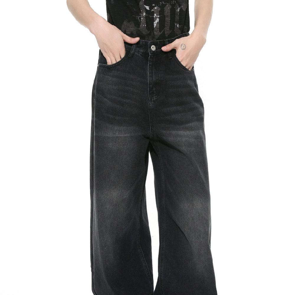 Men's Vintage Wide Leg Mopping Jeans Tide