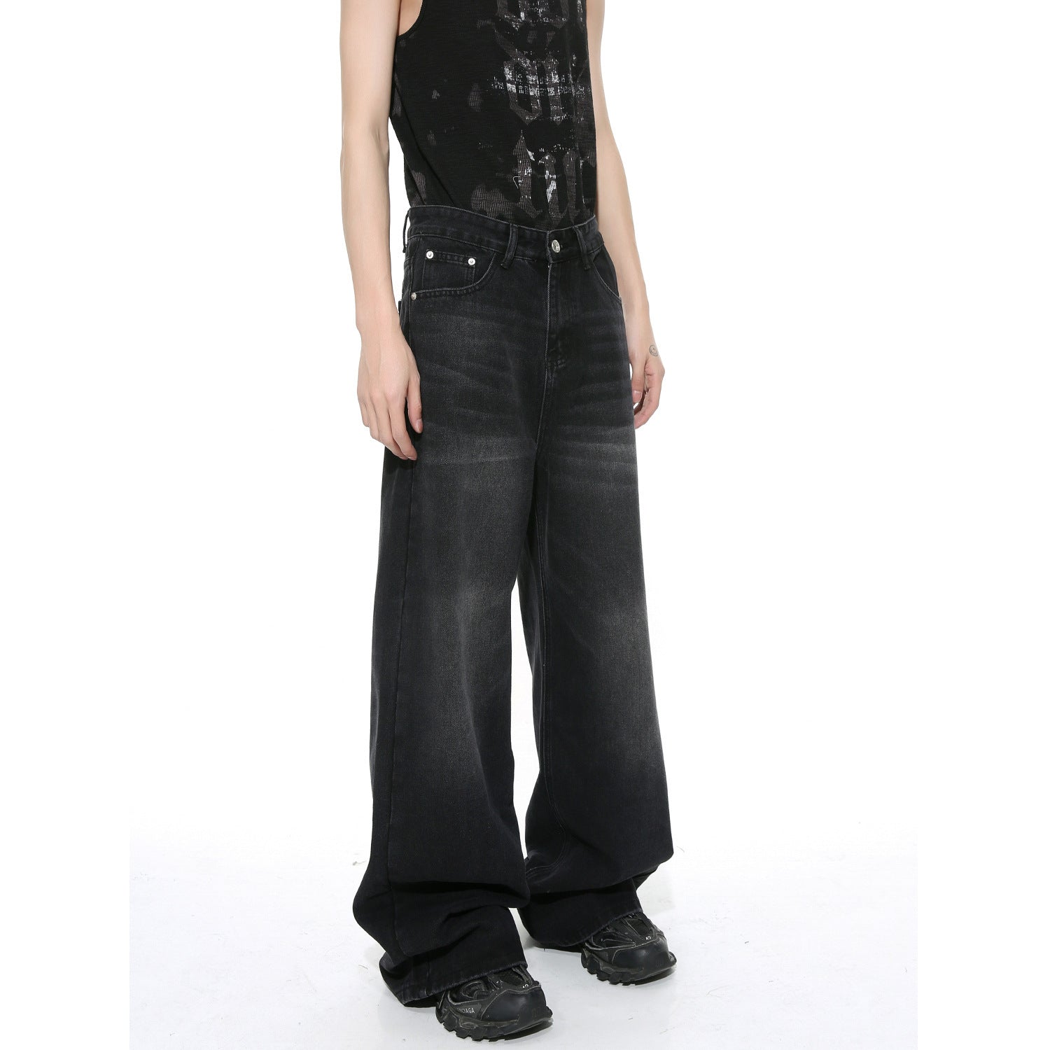 Men's Vintage Wide Leg Mopping Jeans Tide