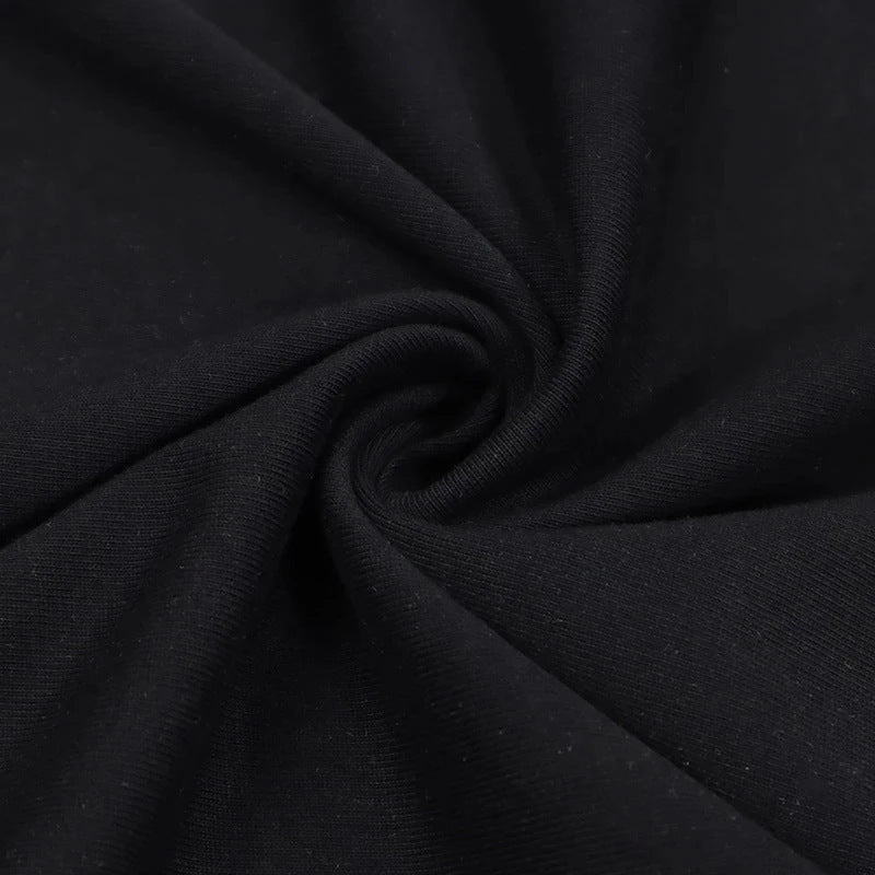 Oversized Cotton T-Shirt - Gothic Print Punk Style Short Sleeve