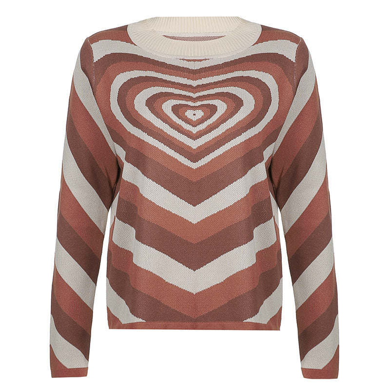 Printed Half-High Neck Long Sleeve Sweater - Slim Fit Summer Style