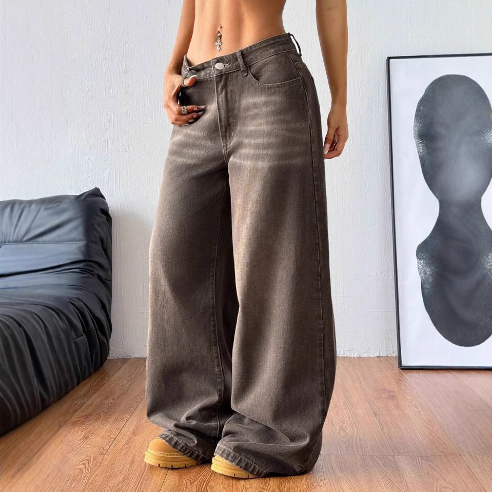 Loose-Fit Straight Leg Trousers - Comfortable Casual Pants