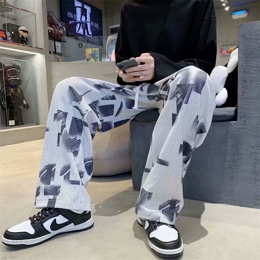 Tie Dyed Pleated Men's Fashion Casual Loose Versatile Pants