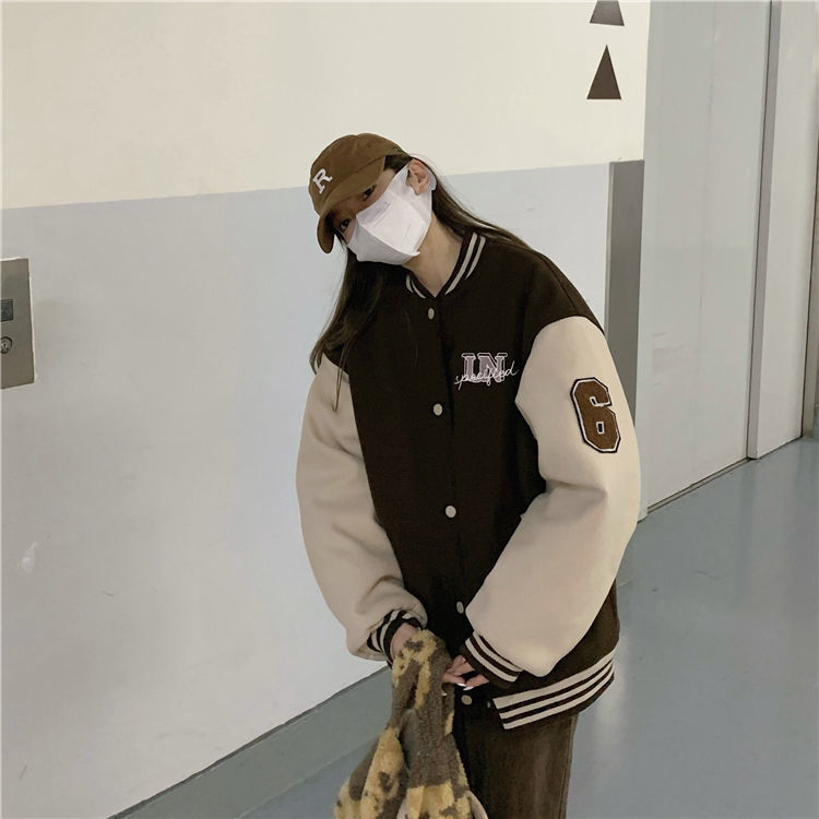 Baseball Style Quilted Thermal Coat - Thickened Winter Jacket