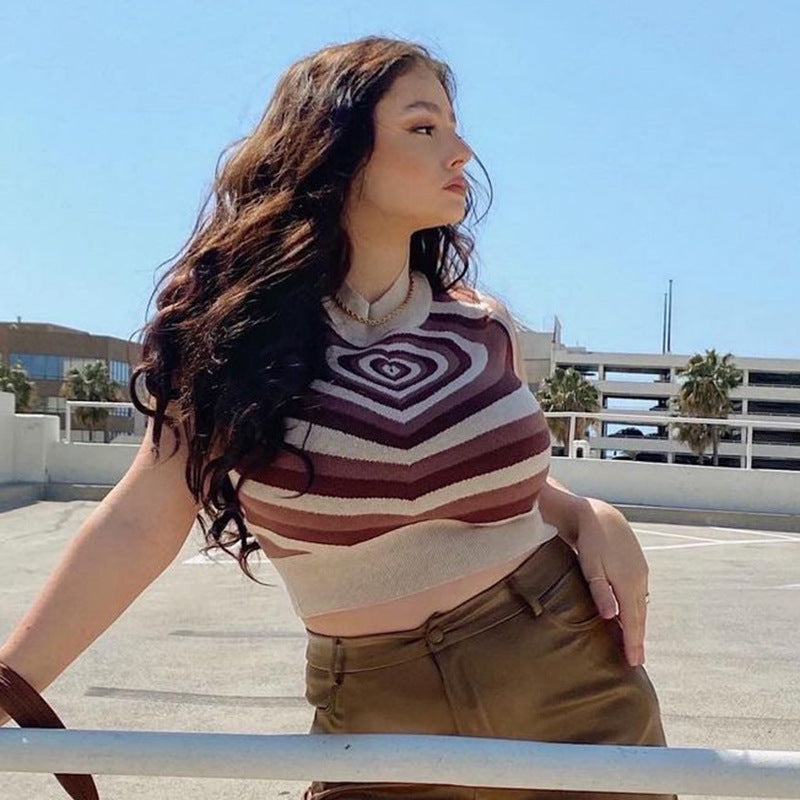 Printed Half-High Neck Long Sleeve Sweater - Slim Fit Summer Style